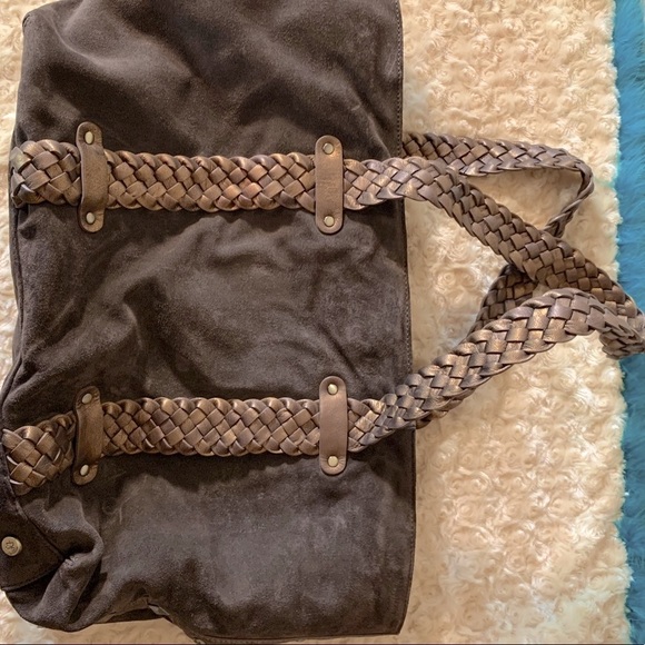 Donald J Pliner Expresso Sport Suede Ant Metallic Shoulder Purse - Picture 8 of 14